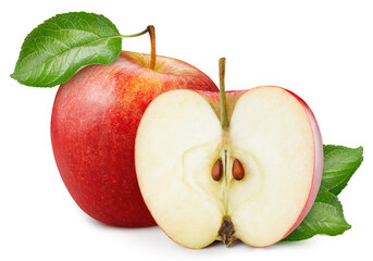 Red apple isolated on white background