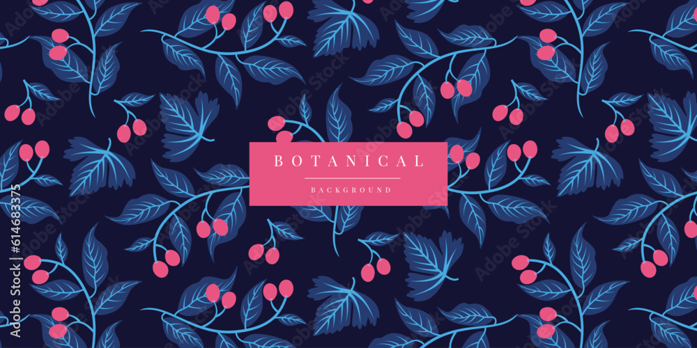 Wall mural Botanical Floral Leaves Pattern Background