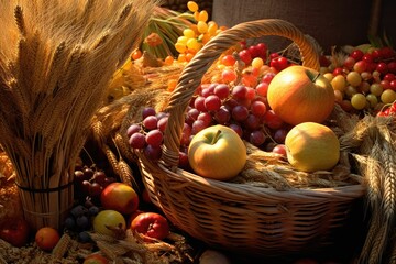 Autumn Fall Harvest Festival, harvest home traditionally celebrated on the Sunday nearest the harvest moon, successful harvests since pagan times. September or October depending on local tradition