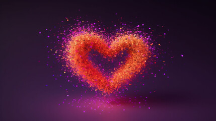 Illustration of a Red Heart Shaped Object on a Purple Background