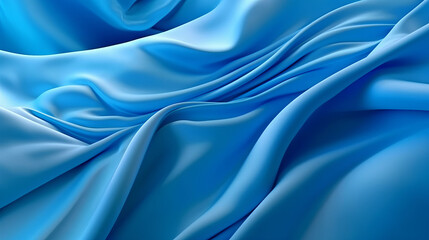 Obraz premium Illustration of a close up of a vibrant blue silk fabric texture