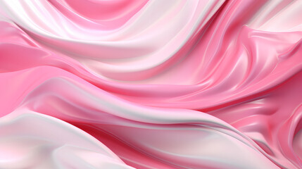 Obraz premium Illustration of a soft pink and white wavy pattern background