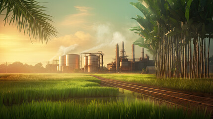 Asian Sugar cane factory