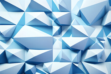 Beautiful futuristic Geometric background for your presentation. Textured intricate 3D wall in light blue and white tones