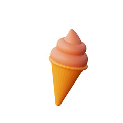 3D Ice Cream Cone Illustration