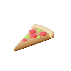 3D Pizza Slice Illustration
