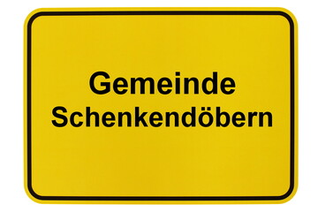 Illustration eines Ortsschildes der Gemeinde Schenkendöbern in Brandenburg