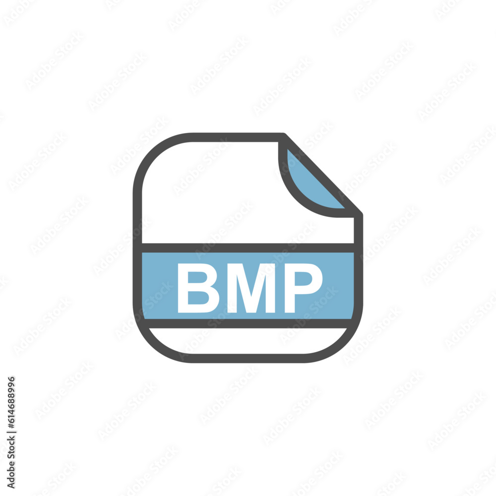 Poster bmp file extension, rounded square icon with text - format extension icon vector illustration.