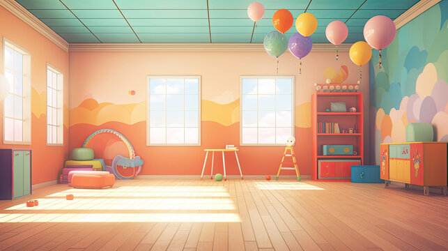 Vibrant Playroom Illustration