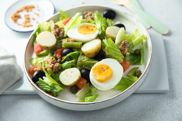 Traditional homemade Niçoise salad