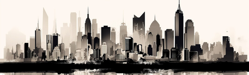 generative ai illustration of the skyline of new york - Powered by Adobe