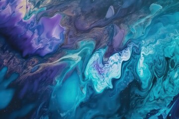Blue purple marble texture. Very Peri color. Close-up. Abstract marble wallpaper background. Generative AI.