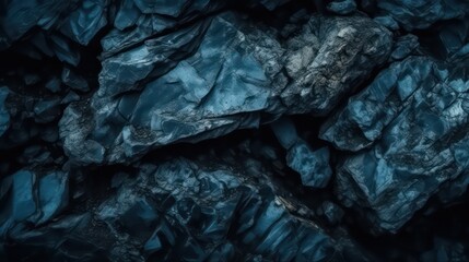 Dark blue grunge background. Deep blue stone wallpaper background. Generative AI.