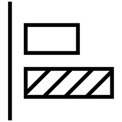 align left icon. A single symbol with an outline style