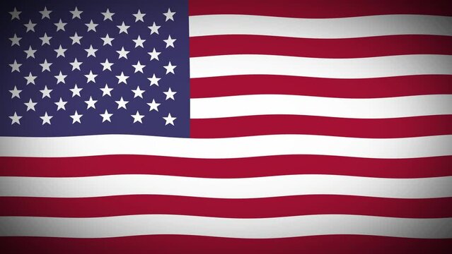 30 seconds of animated, gently waving American flag with a vignette