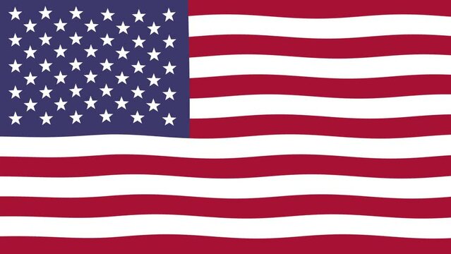 30 seconds of animated, gently waving American flag