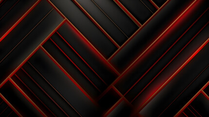 Minimalist pattern black luxury background with metallic red lines, grid pattern