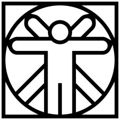 anthropology icon. A single symbol with an outline style - obrazy, fototapety, plakaty