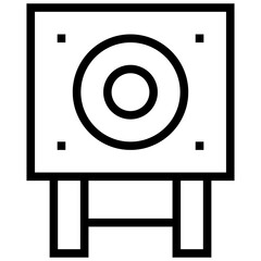 archery board icon. A single symbol with an outline style