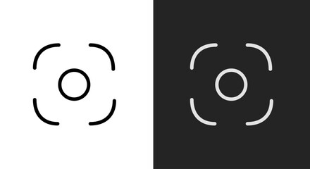 scan vector in black and white with background black and white. simple icon for graphic resources, UI UX design, website, app, desktop, frontend. sign and symbol.