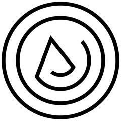 asceticism icon. A single symbol with an outline style - obrazy, fototapety, plakaty