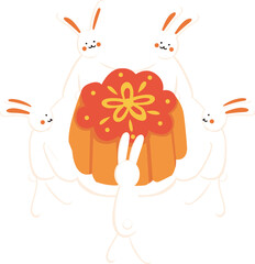 colorful rabbit around the moon cake_3