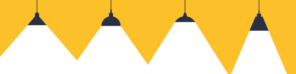 Spotlight banner vector yellow background business design office concept. Spotlight interior banner.