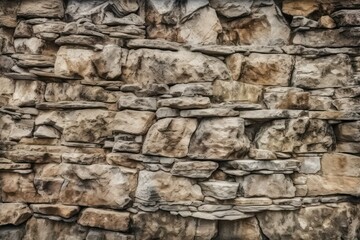 Stone Wall. Rock Texture. Brown Gray Grunge Backdrop. Generative AI.