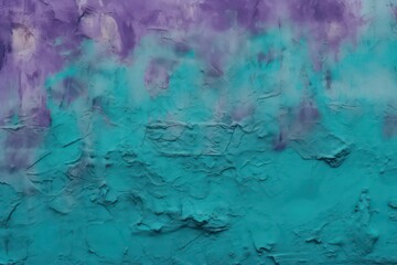 Turquoise purple abstract background. Gradient purple wall texture. Old rough paint. Generative AI.