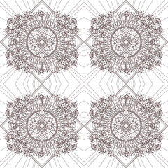 Flowers and Diamond Coloring as Seamless Surface Pattern Design