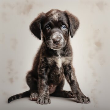 Whole body of puppy portrait. Generative AI.