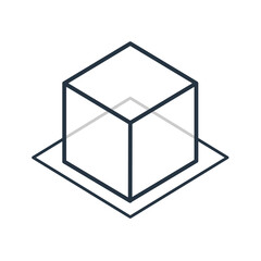 AR reality symbol vector icon. Virtual augmented reality cube screen 3d logo