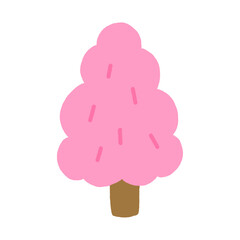 Cute spring pink korean tree sticker png
