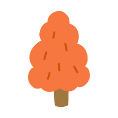 Cute autumn korean tree sticker png