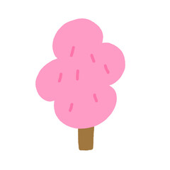 Cute spring pink korean tree sticker png
