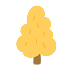 Cute autumn korean tree sticker png