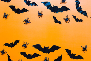 Flatly bats. Halloween. Bats design