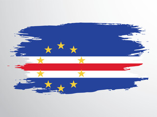 Cape Verde flag painted with a brush