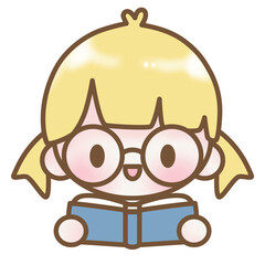 Cute study girl student back to school cartoon 