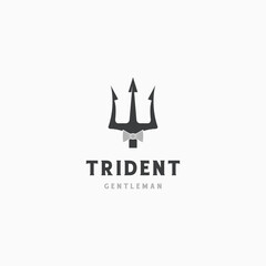 trident gentlemen logo design on isolated background