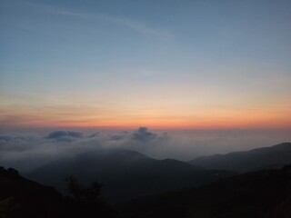 sunset in the mountains