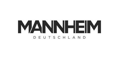 Mannheim Deutschland, modern and creative vector illustration design featuring the city of Germany for travel banners, posters, and postcards.