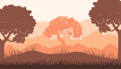 Fototapeta na wymiar Jungle forest landscape design vector illustration