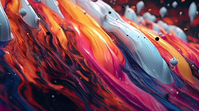 A glitchy and distorted abstract fluid background with digital artifacts and vibrant glitch effects, adding a touch of futuristic chaos to the scene. Generative AI. 