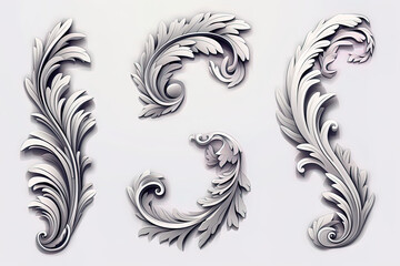 Vector Image of Floral Decorative Elements