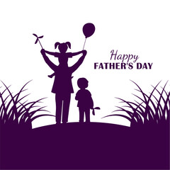 Happy father's day silhouettes premium vector