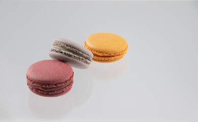 Macaroons on a white background