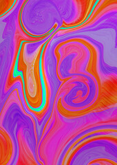 Abstract colorful lava lamp mood illustration hand drawn art