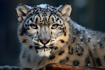 Close-up of a snow leopard, AI-Generated Image