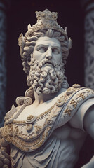 Fototapeta na wymiar marble statue of a king, AI-Generated Image